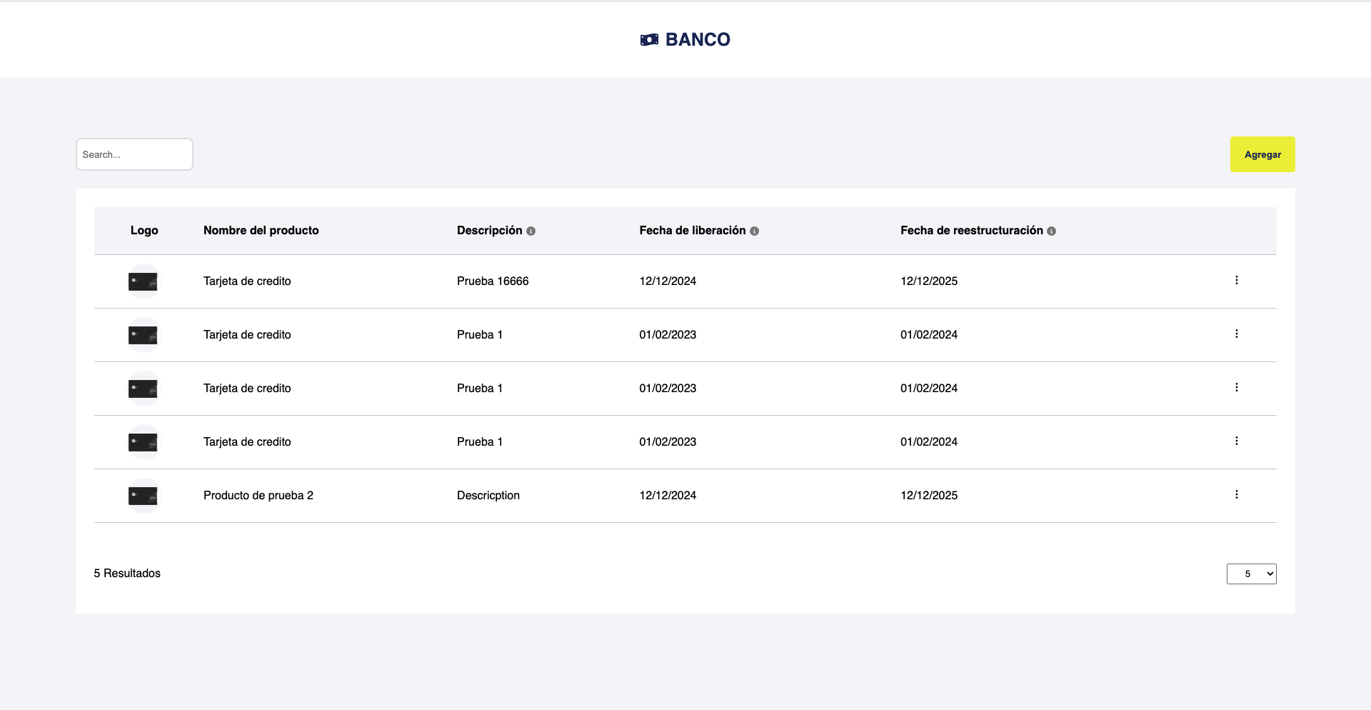 Financial Product Manager app